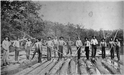 Laurens County ca 1890 These men were timber rafting on the Oconee River as part of an overall loggi